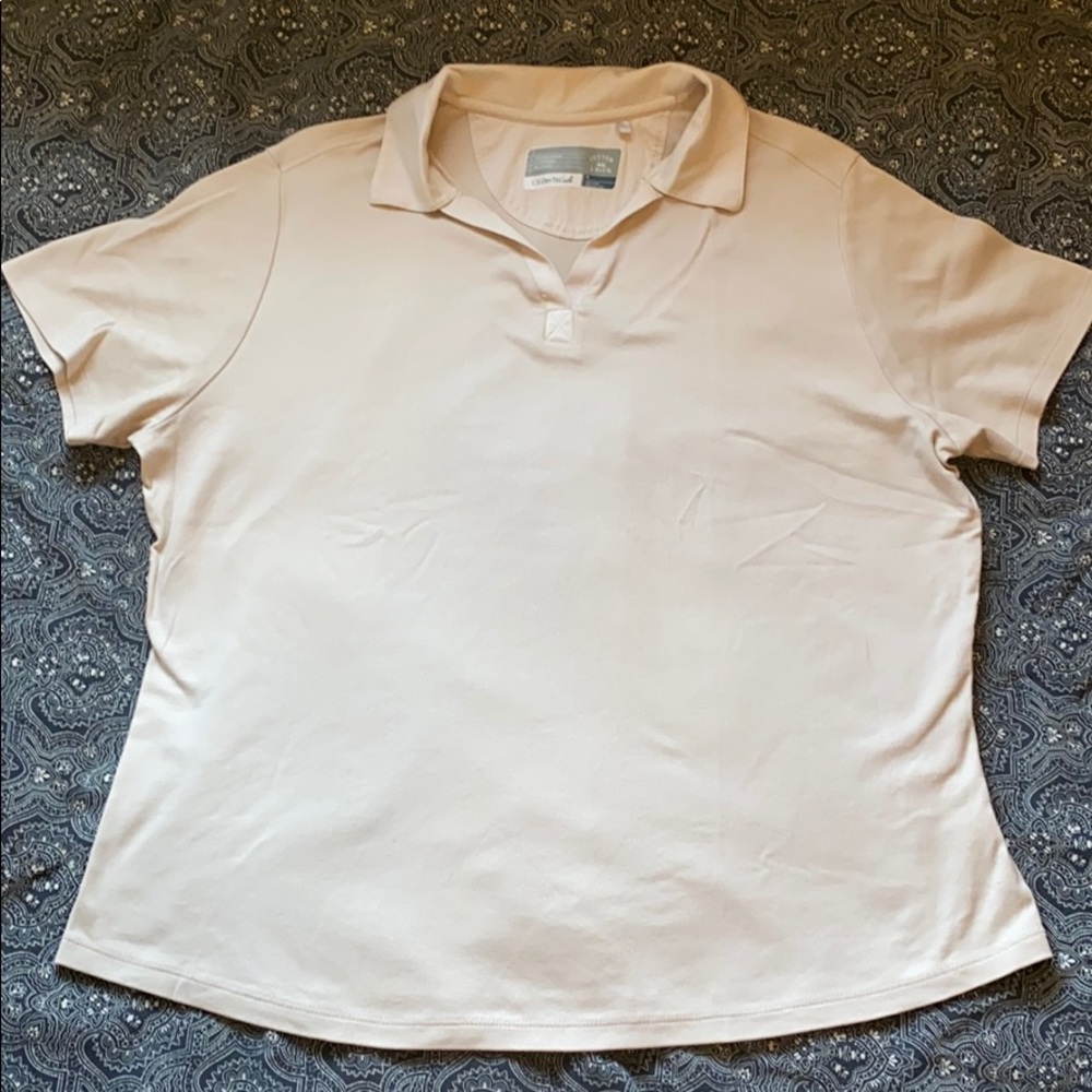 Cutter & Buck CBDryTec Lightweight Beige Golf Polo